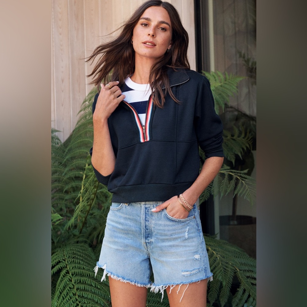 Chelsea tape half zip pullover - evereve - small